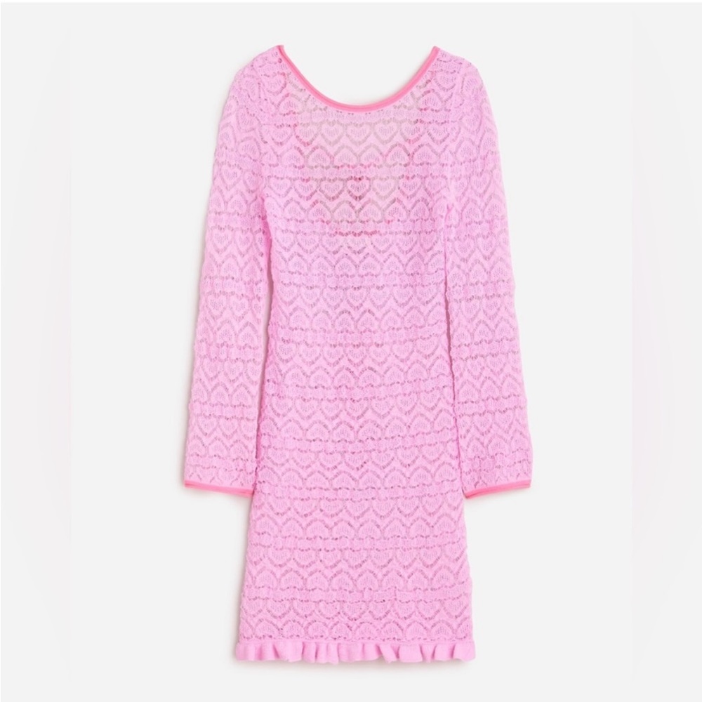 J.Crew Limited-edition open-back lace mini sweater-dress
